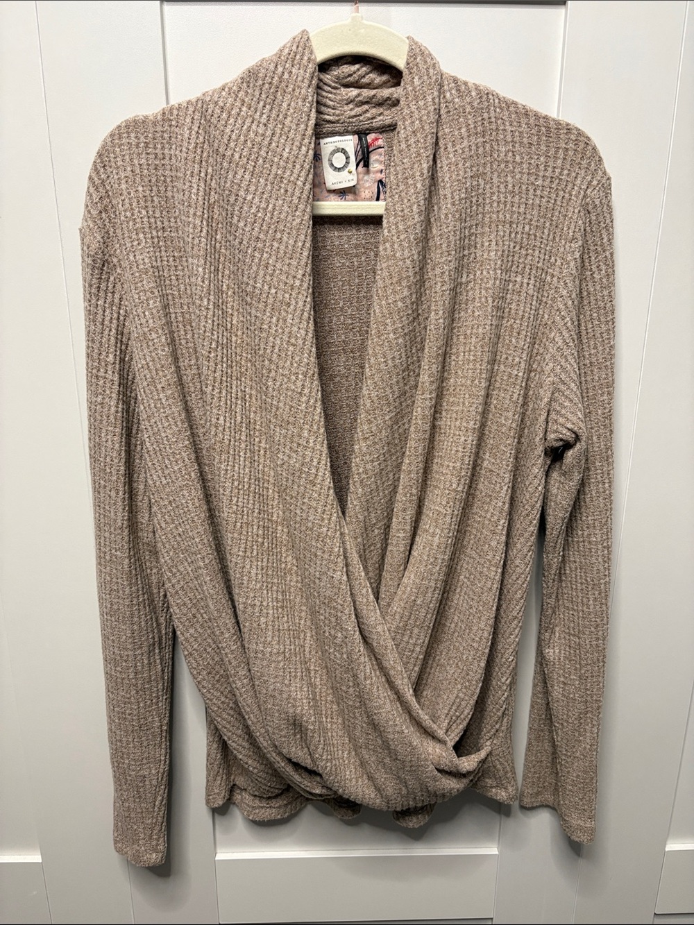 Anthropologie Akemi + Kin waffle knit faux wrap top - Picture 3 of 7
